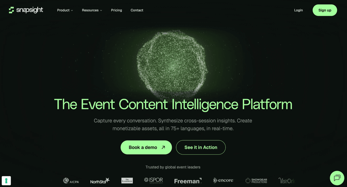 Redesigned Snapsight homepage with dark theme and clearer positioning