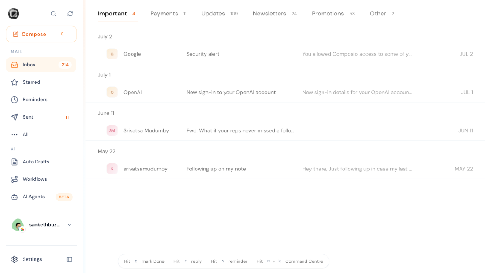 Replyless.ai AI email inbox